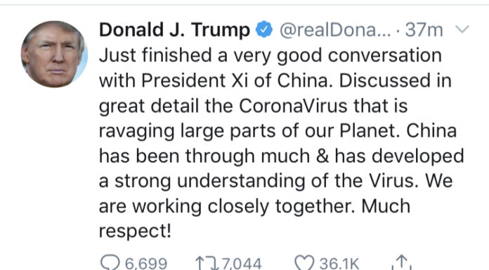 Corona Virus:President Donald Trump Spoke to China